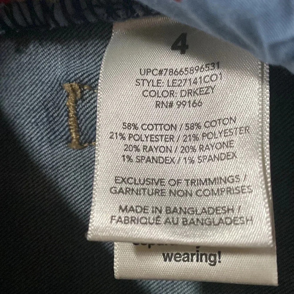 Love Ellen Degeneres dark blue embroidered floral trim loose hem high rise jeans - Picture 10 of 16